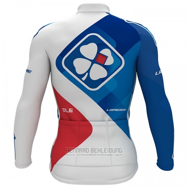 2017 Fahrradbekleidung FDJ Blau und Wei Trikot Langarm und Tragerhose